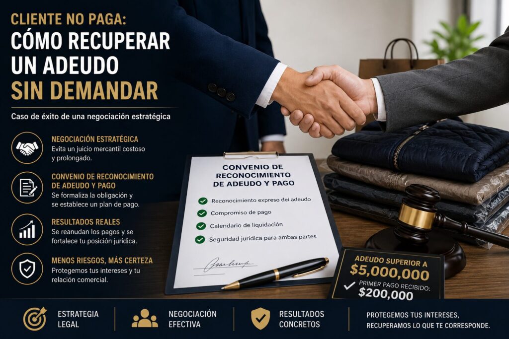 Cómo recuperar un adeudo sin demandar: Caso de éxito