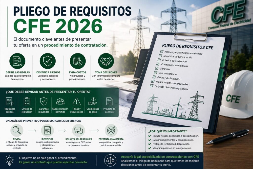 pliego de requisitos CFE